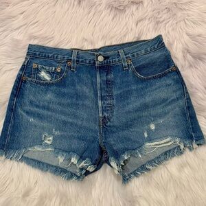 Levi’s 501 Original Cutoff Denim Shorts distressed - button fly Size 29